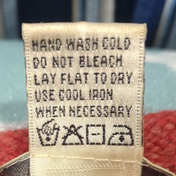 CLAUDIA D NORDIC INSPIRED KNIT SWEATER ROLLED COLLAR CUFFS HEM WOOL BLEND SIZE M - Picture 10 of 11